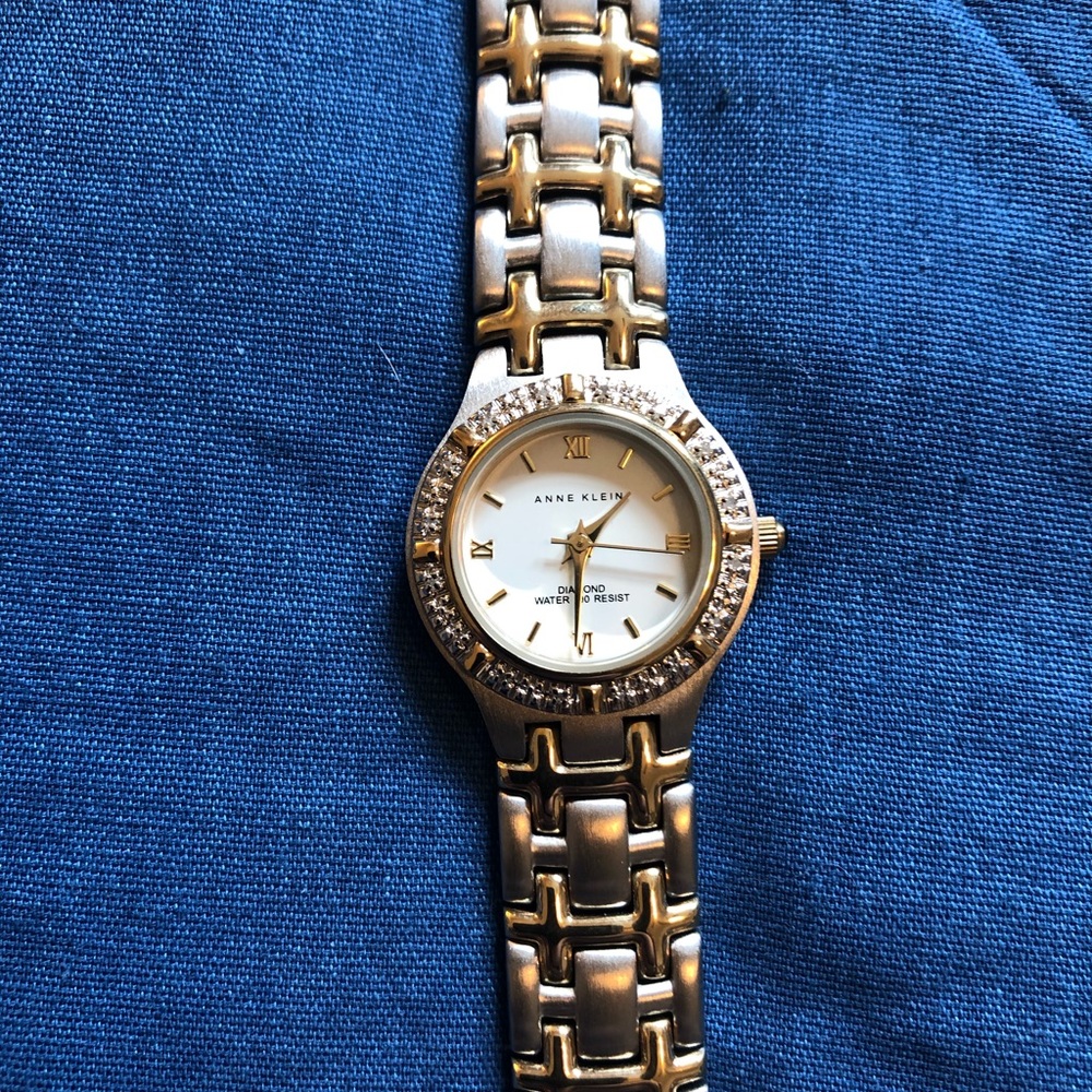 Anne Klein watch, silver and gold